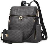 Makes Backpack Purse for Women PU Leather Satchel Handbag Convertible Design Bag with Purse 2 Piece, Grey-bz3l, Large