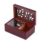 Wood Music Box Miniature Hollow 18 Note Wind Up Music Box & Make up Case & Jewelry Box Crafts Gift Home Decoration (Silver/Edelweiss)