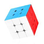 TOYESS Speed Cube 3x3 Stickerless, Smooth Magic Cube 3x3x3, Professional Puzzle Cube, Brain Teasers Toys, Stocking Filler for Kids & Adults