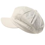 Summer 100% Cotton Plain Blank 6 Panel Newsboy Gatsby Apple Cabbie Cap Hat White, one size, White, One Size