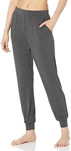 Amazon Essentials Women's Knit Jersey Jogger Sleep Bottom, Charcoal Heather, Medium