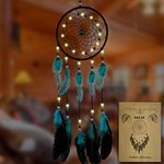 Dream Catchers Handmade Feather Native Home Wall Decoration blue and black