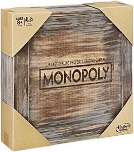 MONOPOLY - Wooden Rustic Edition - 2 to 6 Players - Kids and Adult Board Games - Ages 8+