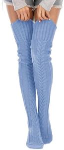 YELAIVP Women's Cable Knitted Thigh High Boot Socks Extra Long Winter Stockings Over Knee Leg Warmers