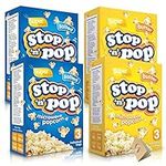 SOL 12pk x 85g Stop 'n' Pop Microwave Popcorn Kernels for Popcorn Maker | Salted & Butter Popcorn Flavouring | Popping Pop Corn Kernels for The Family | Salted Popcorn Microwave Includes SOL Sticker