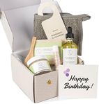 Lizush Lemongrass 6-Piece Spa Gift Set for Women - Relaxing Self-Care Basket, Luxury Handmade Body Care Items for Premium Relaxation - Happy Birthday