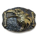 Belt buckle Odins Raven, Handmade viking Huggin And Munnin ravens solid brass belt buckle