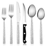 E-far Hammered Silverware Set with 