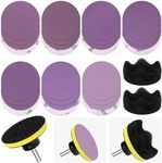 Hilitchi 31Pcs Car Headlight Restoration Assortment Kit Disc Pad Holder Buffing Sponge Pad Headlights Lens Restorer 3-inch Polishing Sanding Discs Kit Car Polishing Pads for Car Polishing Waxing