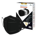 QUARANT N95 Anti Pollution Face Mask with Nose Clip, ISO Certified, FFP2 Masks with 5 Layer Protection (Black) for Unisex (20)