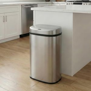 Devanti Automatic Trash Bin 50L Motion Sensor Kitchen Bin with Lid, Smart Rubbish Bin Touchless Garbage Can with Manual Operation Liner Holder, Sliver