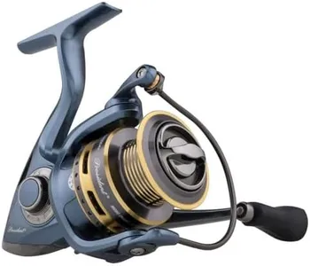 Pflueger President Spinning Reel, Size 40 Fishing Reel, Right/Left Handle Position, Graphite Body and Rotor, Corrosion-Resistant, Aluminum Spool, Front Drag System, Blue