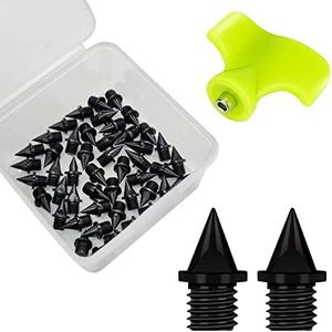 UTOBEST 1/4 Inch Track Spikes, 48 Pieces Carbon Steel Spikes for Track Shoes, 0.45 Grams Lighter Weight Spikes with Spike Wrench, Replacement Spikes for Track and Field Sprinting or Cross Country, S02