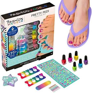 Fashion Angels Pretty Pedi Pedicure Kit for Girls - Kids Nail Spa Set with Nail Polish, Nail Stickers, Toe Separators, Nail File, and Bath Bombs, Nail Kit for Kids Ages 8 and Up