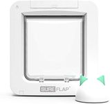 Sure Petcare SureFlap Microchip Pet Door Connect with Hub, Mobile App Control, Curfew Function, For Cats & Small Dogs, Install in Doors, Windows & Walls, White, 4 x C Batteries Required, Not Included