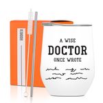 Humor Doctor Gifts for Women Men Coworker Medical Assistant Gifts Coffee Mug Physician Assistant Appreciation Gifts Wine Tumbler for Birthday Graduation Friendship Tumblers Water Glasses 12 Oz Tumbler