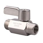 DERNORD Stainless Ball Valve - 3/8 Inch NPT Thread Male Small Mini Ball Valve (3/8" Male&Male)