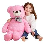 EARTHSOUND Giant Teddy Bear Stuffed Animal,Large Plush Toy Big Soft Toys,Huge Life Size Jumbo Cute Fat Animals,Gifts for Kids (78cm, Pink)