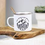 Personalised Adventure Together Enamel Mug With Text - Set Out On Your Adventures Together With Customised Travel & Camping Coffee Mug - Perfect Gift For Adventure Lovers