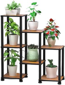 Plant Stand Indoor Plant Stands Wood Outdoor Tiered Plant Shelf for Multiple Plants, 5 Tiers 7 Potted Ladder Plant Holder Table Plant Pot Stand for Window Garden Balcony Living Room.