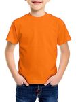 Love My Fashions® Kids Value Weight Crew Neck Plain T-Shirt Short Sleeve Casual Tees for Boys Cotton Tops for Children Orange