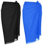 Ekouaer Sarong Swimsuit Coverup for Women Chiffon Long Beach Tie Wrap Skirt Sexy Bikini Sheer Scarf Bathing Suit Bottom