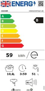 Hoover H-WASH 300 10kg Washing Machine – Front Load, White