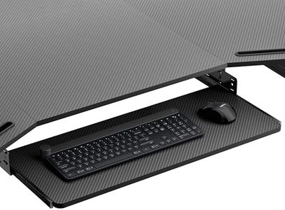 EUREKA ERGONOMIC Adjustable Keyboard Tray Under Desk, 28x11 Inch Large Slide Out Keyboard & Mouse Platform Tray, Wooden Pull Out Computer Keyboard Drawer for Typing Home Office Desk, Black