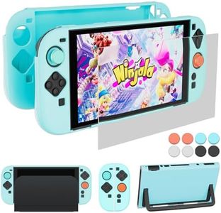 Coooudqs Dockable Case for Nintendo Switch 2 Case dockable, PC Slim Hard Shell for Switch 2 Accessories, Scratch & Shock Protection Cover for Joycon 2 with Screen Protector and Thumb Grip