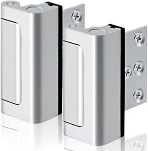 GreaTalent 2PACK Home Security Door Reinforcement Lock Childproof, Add High Security to Home Prevent Unauthorized Entry, Aluminum Construction Finish, Frame Lock, Silver