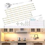 WOBANE Under Cabinet Lighting Kit,Flexible 8 * 30cm LED Strip Lights,Under Counter Lights for Kitchen,Cupboard,Desk,Monitor Back,Shelf,DIY Tape Light,2700K WarmWhite,12v Adapter & Variety Connectors