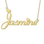 Women Jewelry Name Necklace Silver Heart Best Friend Women Girl Gifts for Her Jasmine