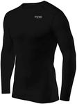 TCA Men's HyperFusion Compression Base Layer Top Long Sleeve Under Shirt - Crew Neck - Black, X-Large