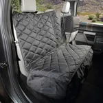 4Knines Crew Cab Truck Rear Bench Seat Cover with Hammock - Heavy Duty - Waterproof (Black, Driver Side)