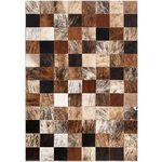 FOTA 100% Genuine Leather Cowhide Patchwork Area Rug Cow Skin Soft Hair Suede Carpet Throw Real Natural Pattern Cowhides Rustic Barn House Decor Western Southern Unique Boho (Zebra 6' x 4')