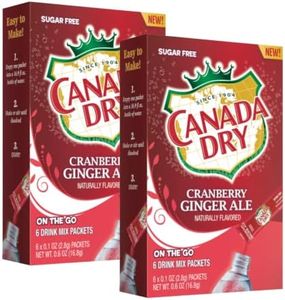 LLE Canada Dry Powder Drink Mix Cranberry Ginger Ale Flavor, Sugar Free & Delicious Water Enhancer Easy to Prepare Powdered Beverages for Picnic Camping Outdoor Drinks 6ct Box, 2 Boxes-12 Sticks Total