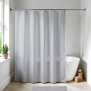EVIDECO French Home Goods Light Gray Extra Long Waterproof Shower Curtain Liner 71x79 Inches