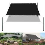 Pergola Canopy 0.9 x 1.6 m(3 x 5.2ft) Waterproof Canopy Outdoor with Free Rope UV Block Weather-Resistant with Grommets Pes Sail Shades Fence Pergola Balcony, Black