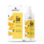 POKONUT SPF50 Sunscreen Body Lotion | Broad Spectrum Protection | Prevents Tanning with No White Cast | Enriched with Orange Extract, Zinc Oxide & Shea Butter | Non-Greasy, Water-Resistant, Suitable for All Skin Types | 200ml