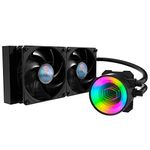 Cooler Master MasterLiquid ML240 Mirror ARGB CPU Liquid Cooler - 3rd Gen. Pump AIO Water Cooling System, 2 x 120mm SickleFlow V2 Fans, Enhanced 240mm Radiator - AMD & Intel Socket Compatible