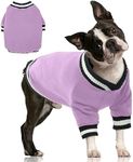 FUAMEY Dog Pullover Sweatshirt，Dog Winter Sweaters Warm Clothes Vest Thick Puppy Soft Pet Fleece Sweater Cute Doggie Boy Girl Outfit for Small Medium Dogs Lavender XL, X-Large(chest:33in)