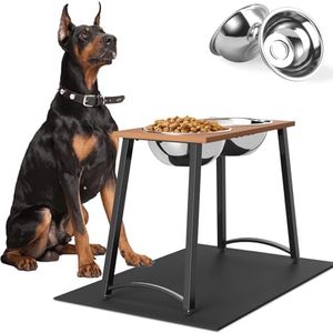 TIDANT Elevated Dog Bowls for Large Dogs, Extra Large Breed, with Spill Proof Mat, Two 3000ML(13CUPS) Dog Food & Water Bowls, Stable Raised Dog Bowl, 18.1" Tall Dog Bowl Stand for XX Large Dogs