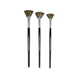 Studio 22 Hog Bristle Artist's Fan Paint Brush Set of 3 Sizes