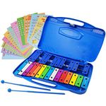 Xylophone 25 Note Chromatic Glockenspiel in Case - Card Set with 23 Songs