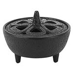 Incense Burner Holder with Lid, Vintage Aromatherapy Burner Lotus Furnace Aroma Stand Container Chinese Buddha Feng Shui Small Cense Charcoal Cone Coil Figurine for Home Bathroom Bedroom Office Decor