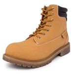 Nautica Mens Casual Lace Up Ankle Boots High Water & Slip Resistant Outdoor Lightweight Utility Leather Shoes for Work, Winter, Walking, Construction - Pattox, Honey-pattox, 10.5