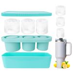 Ice Mold Tray for Stanley Cup,Ice Cube Trays with Lids for 20/30/40 oz Tumblers,Silicone Stanley Cup Ice Mold for Making 3 Hollow Cylinder Ice Molds for Chilling Whiskey Cocktail Drink Coffee