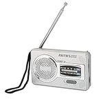 Portable Radio AM FM Transistor Radio Mini Pocket Radio with Loudspeaker Headphone Jack, 2AA Battery Operated with Long Range Reception for Indoor Outdoor and Emergency Use, Excellent Gift