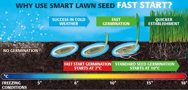 Gro-Sure Aqua Gel Smart Grass Seed, Fast Start, 1kg – Covers 25m², Blue