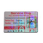 Holographic Service Dog Wallet Card, Service Dog ID Wallet Card, Working Animal Wallet Card